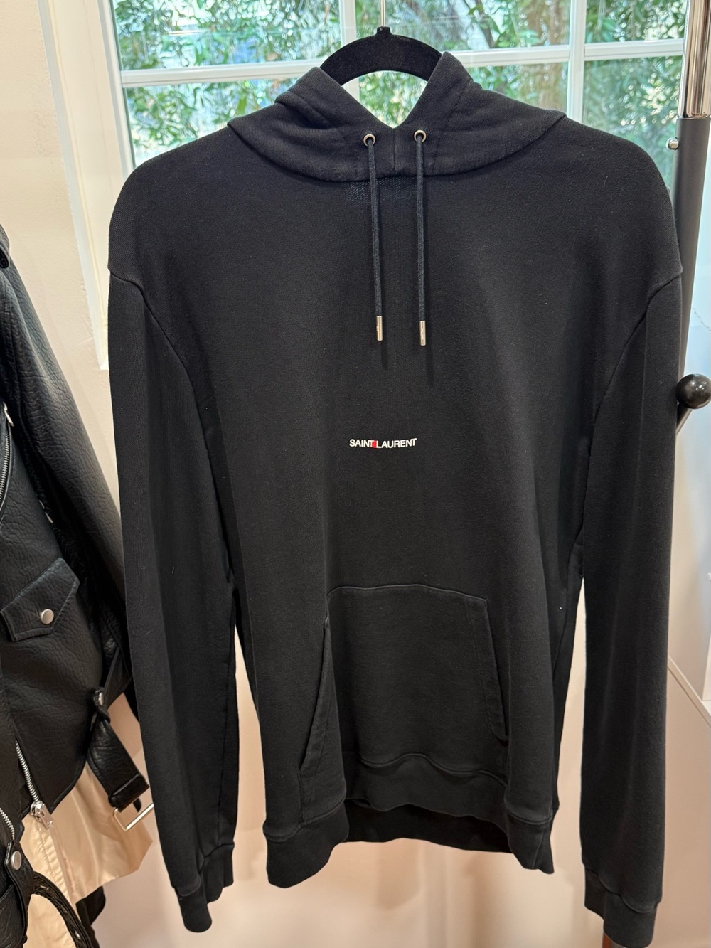 Black Saint Laurent Rive Gauche Hoodie